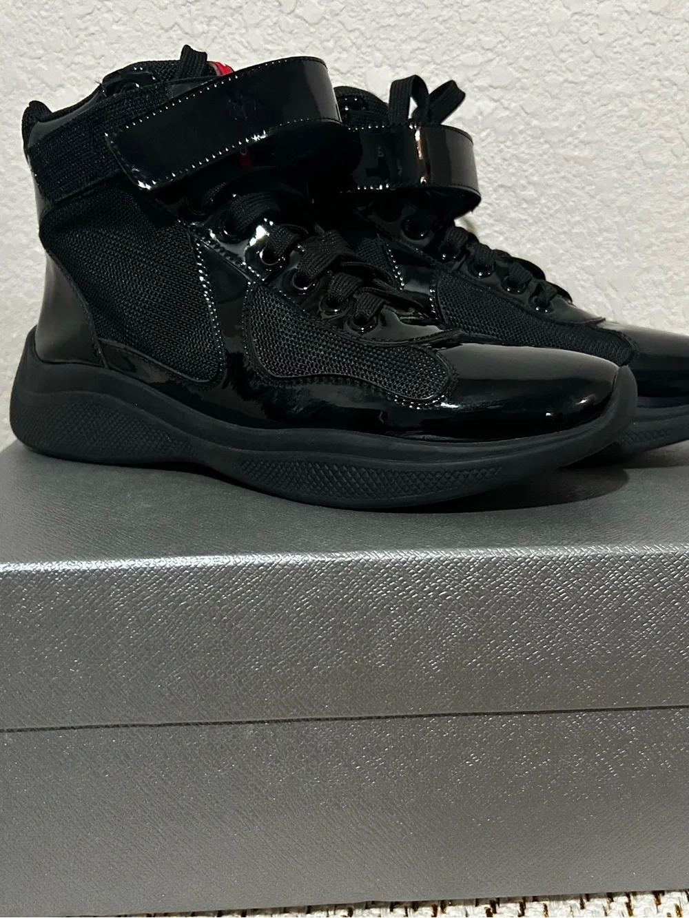 Prada Black High-Top Sneakers - Matte Black